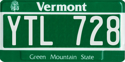 VT license plate YTL728