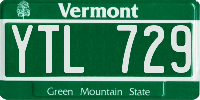 VT license plate YTL729