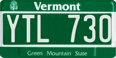 VT license plate YTL730