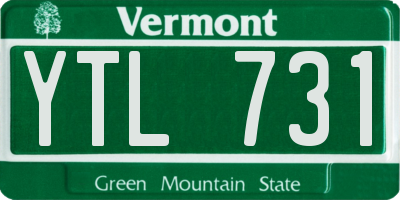 VT license plate YTL731