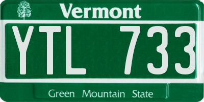VT license plate YTL733