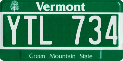 VT license plate YTL734