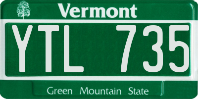 VT license plate YTL735