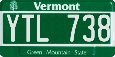 VT license plate YTL738