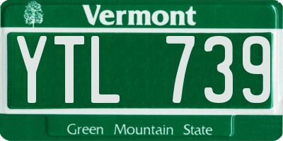 VT license plate YTL739