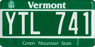 VT license plate YTL741