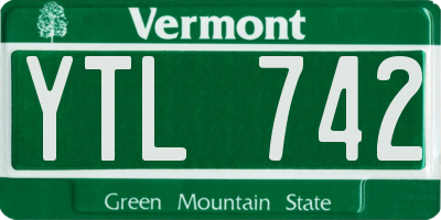 VT license plate YTL742