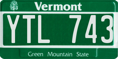 VT license plate YTL743