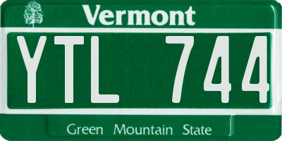 VT license plate YTL744