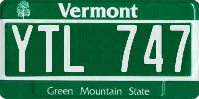 VT license plate YTL747