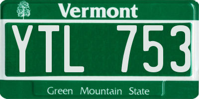VT license plate YTL753