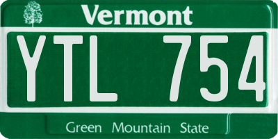 VT license plate YTL754
