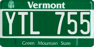VT license plate YTL755