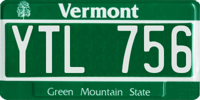 VT license plate YTL756