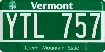 VT license plate YTL757