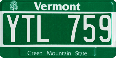 VT license plate YTL759