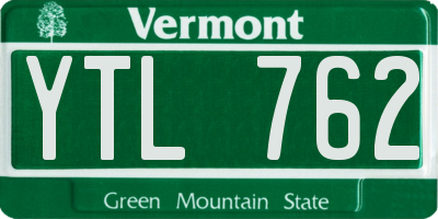 VT license plate YTL762
