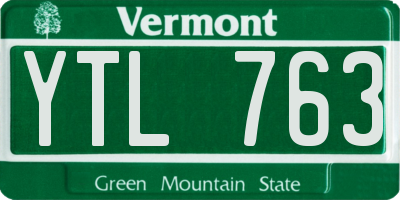 VT license plate YTL763
