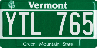 VT license plate YTL765