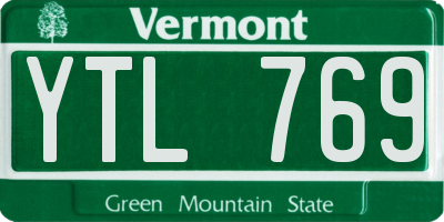 VT license plate YTL769