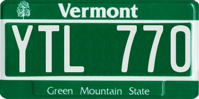 VT license plate YTL770