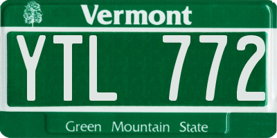 VT license plate YTL772
