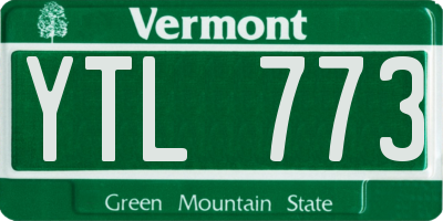 VT license plate YTL773