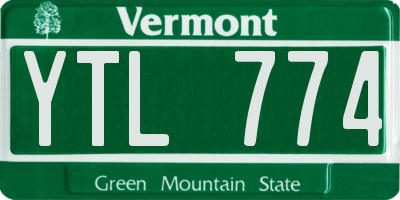 VT license plate YTL774