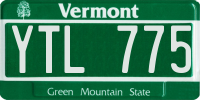 VT license plate YTL775