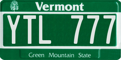 VT license plate YTL777