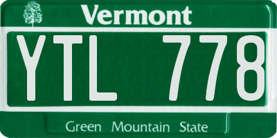 VT license plate YTL778