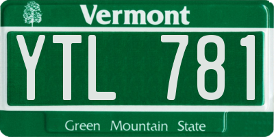 VT license plate YTL781
