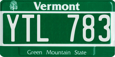 VT license plate YTL783