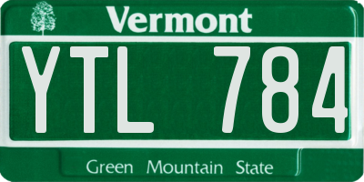 VT license plate YTL784
