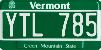 VT license plate YTL785