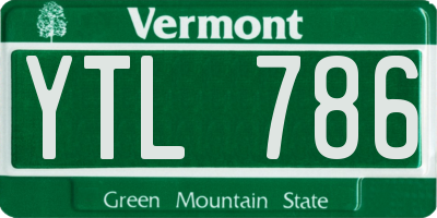 VT license plate YTL786