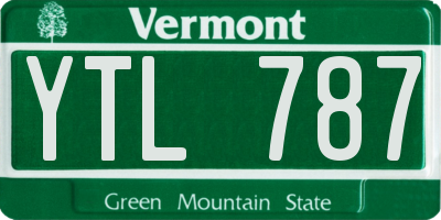 VT license plate YTL787