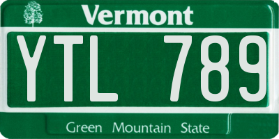 VT license plate YTL789