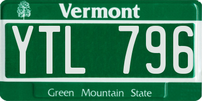VT license plate YTL796