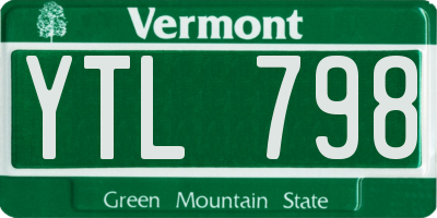 VT license plate YTL798