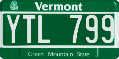 VT license plate YTL799