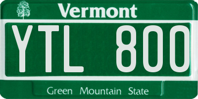 VT license plate YTL800