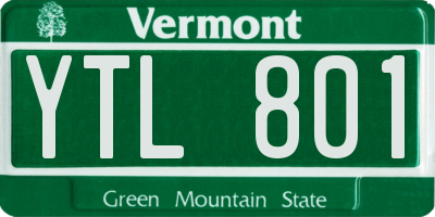 VT license plate YTL801