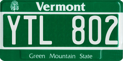 VT license plate YTL802