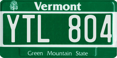 VT license plate YTL804