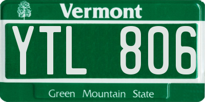 VT license plate YTL806