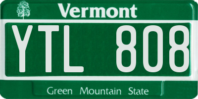VT license plate YTL808