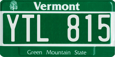 VT license plate YTL815