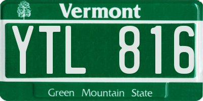 VT license plate YTL816