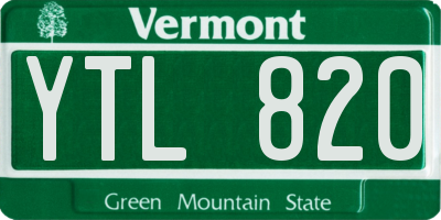 VT license plate YTL820